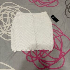 Hollister Ultra High-Rise White Crochet Mini Skirt